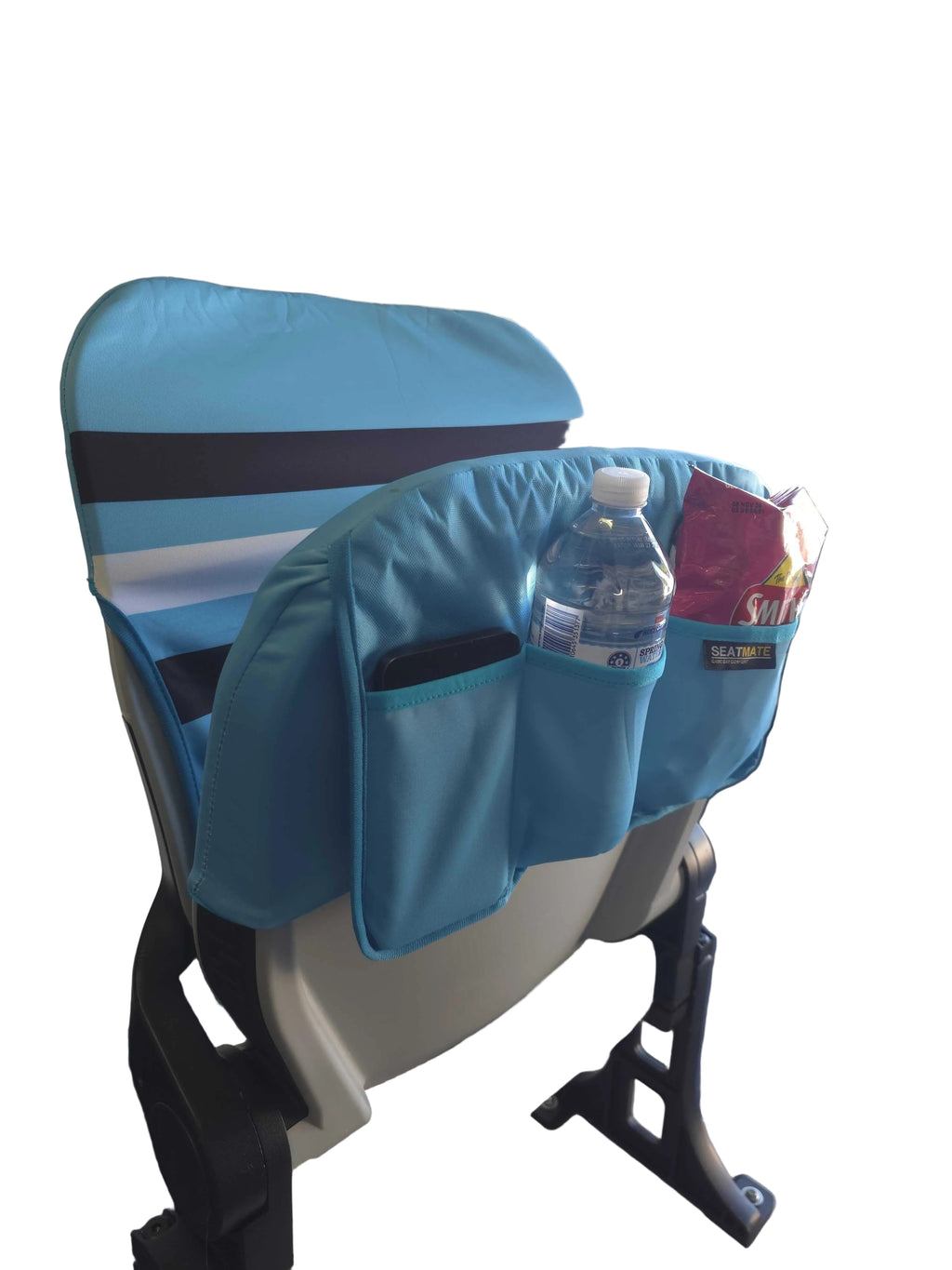 [Coming Soon] Sky Blue, with Black & White Stripe - SEATMATE stadium seat cover