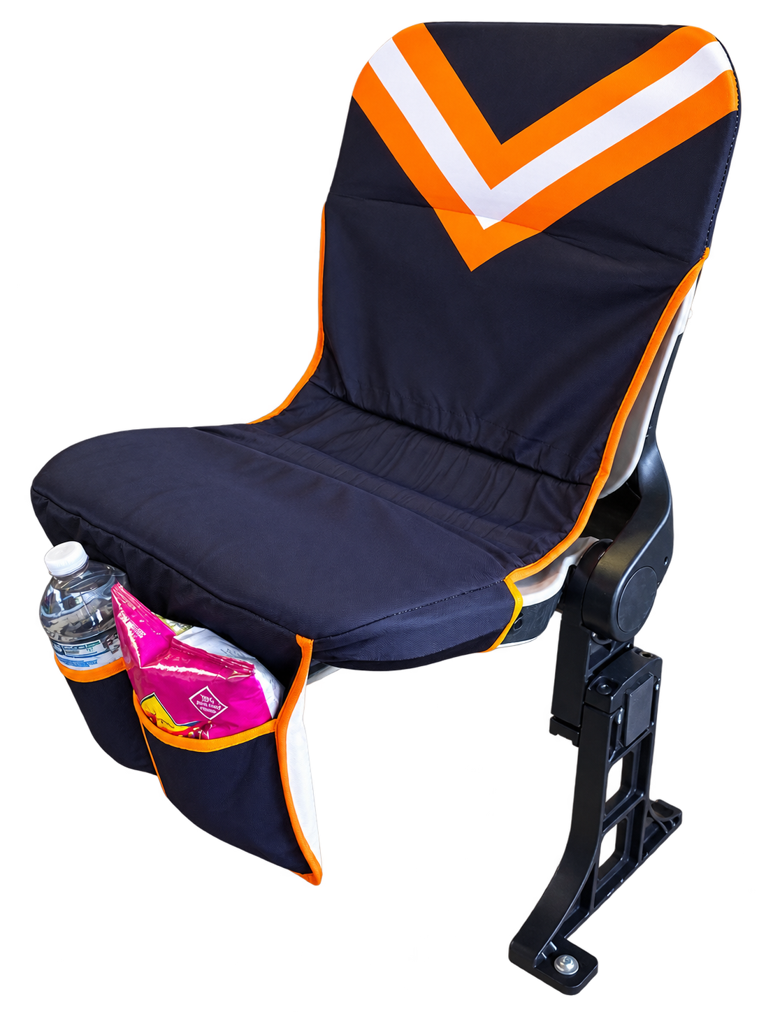 [Coming Soon] Black with Orange & White Chevron - SEATMATE Stadium Seat Cover