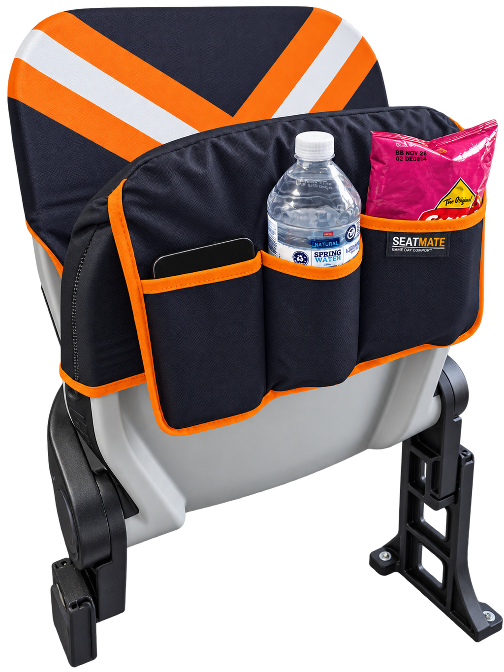 [Coming Soon] Black with Orange & White Chevron - SEATMATE Stadium Seat Cover