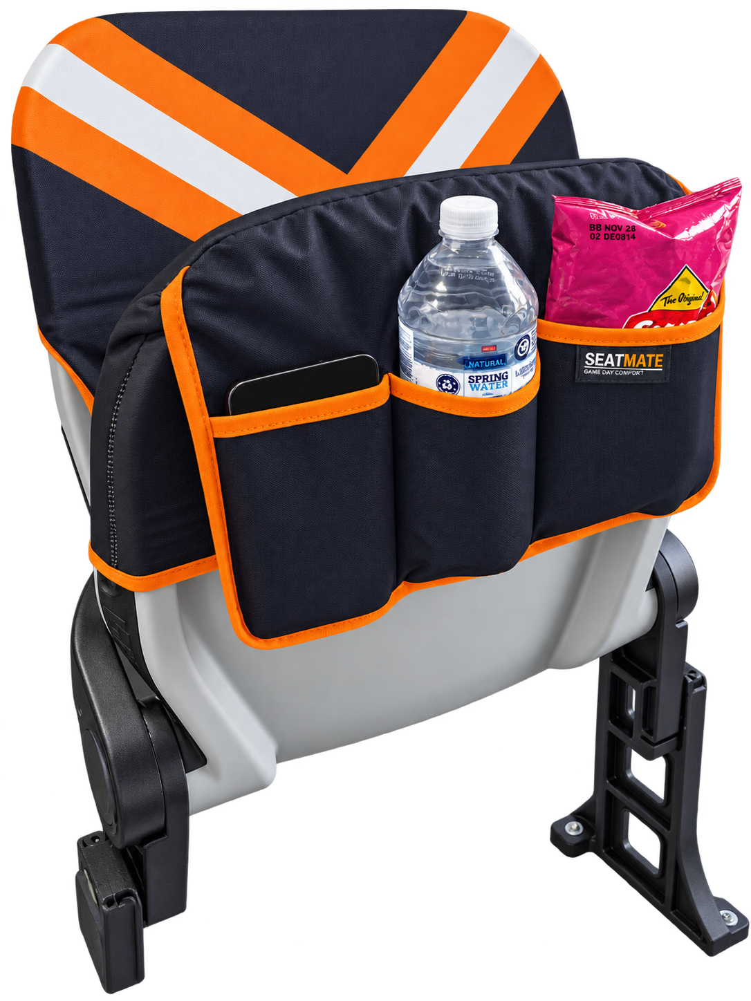 [Coming Soon] Black with Orange & White Chevron - SEATMATE Stadium Seat Cover