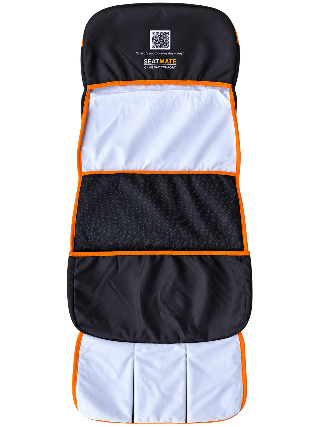 [Coming Soon] Black with Orange & White Chevron - SEATMATE Stadium Seat Cover