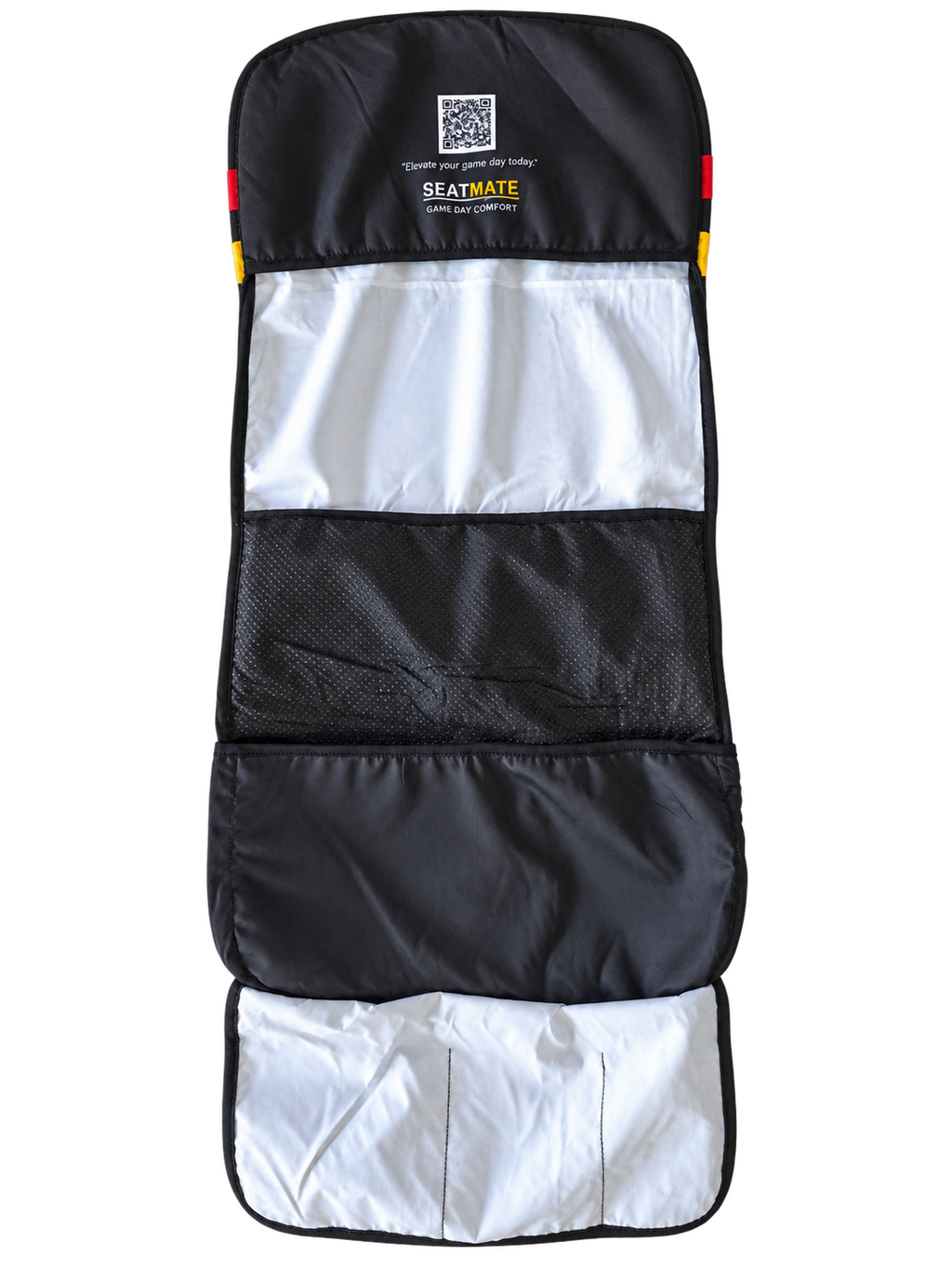 [Coming Soon] Black, with Red Yellow & Green Stripe - SEATMATE stadium seat cover