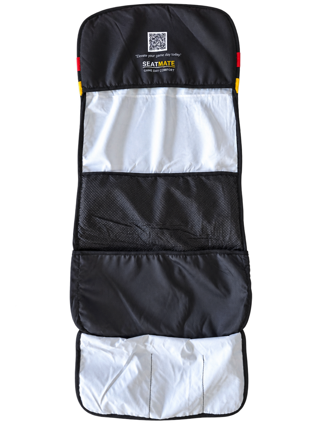 [Coming Soon] Black, with Red Yellow & Green Stripe - SEATMATE stadium seat cover