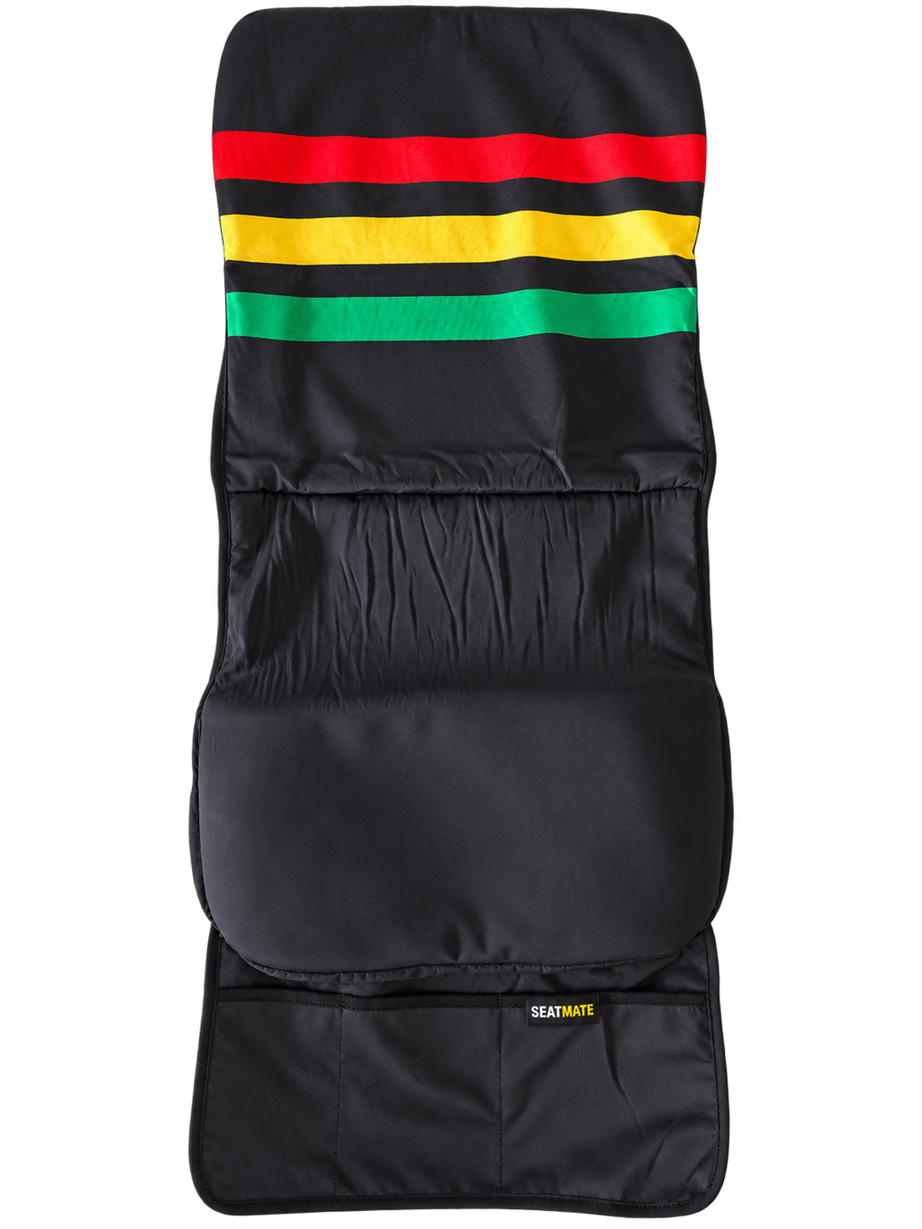 [Coming Soon] Black, with Red Yellow & Green Stripe - SEATMATE stadium seat cover