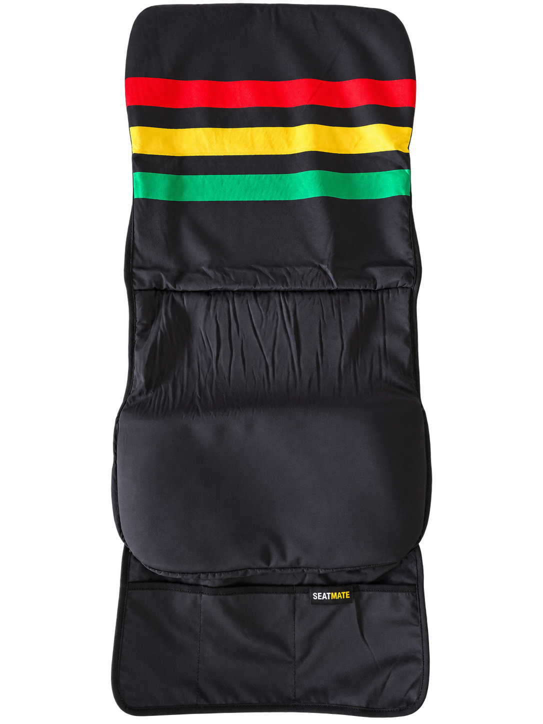 [Coming Soon] Black, with Red Yellow & Green Stripe - SEATMATE stadium seat cover