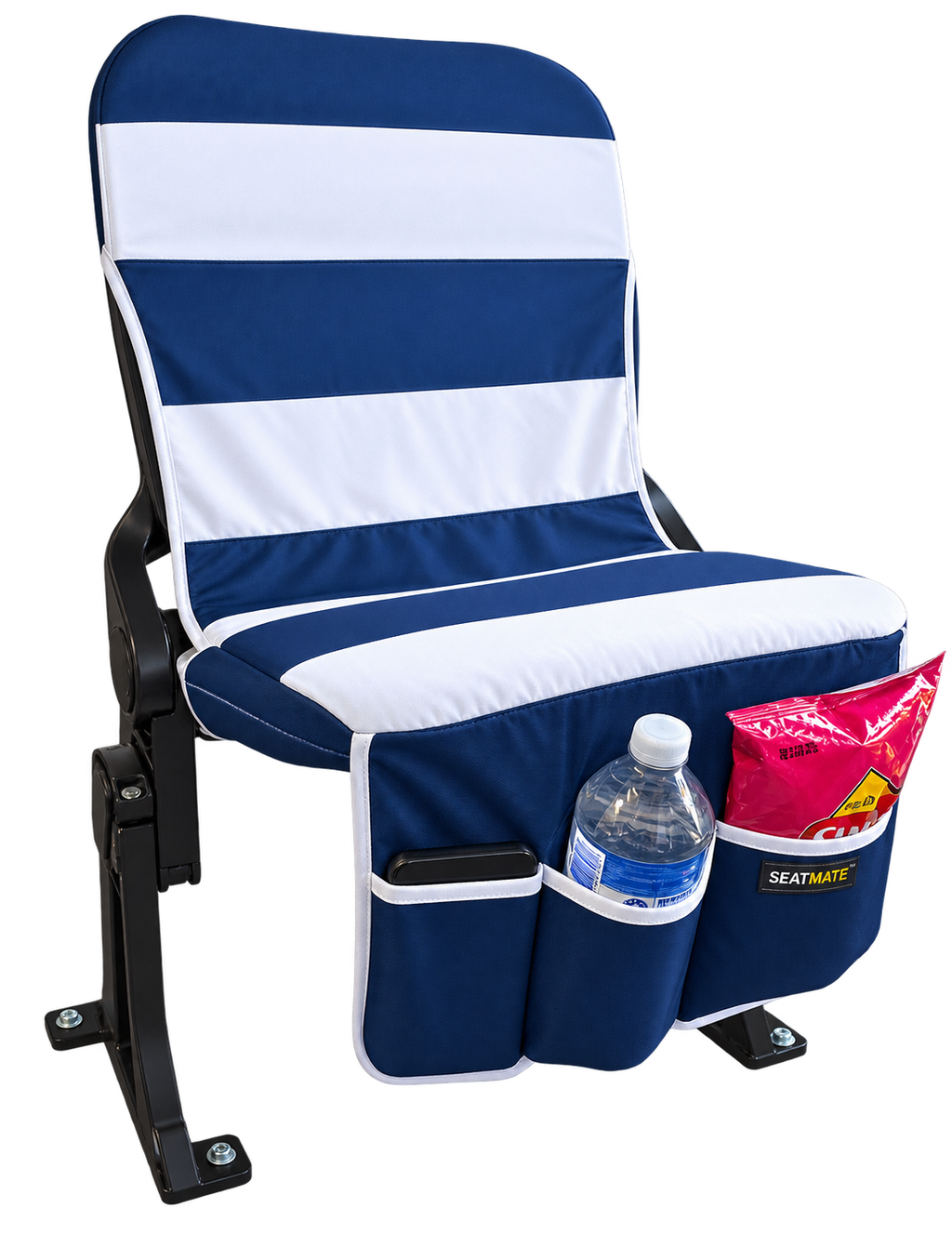 [Coming Soon] Navy & White Horizontal Stripe - SEATMATE Stadium Seat Cover