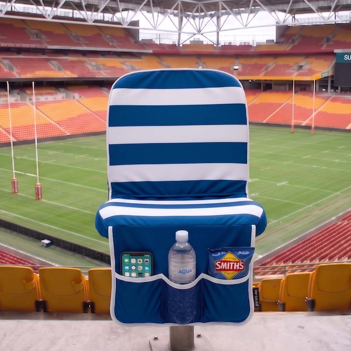 [Coming Soon] Blue and White Stripe - SEATMATE stadium seat cover