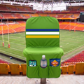 [Coming Soon] Green, with Blue, White & Yellow Stripe - SEATMATE stadium seat cover