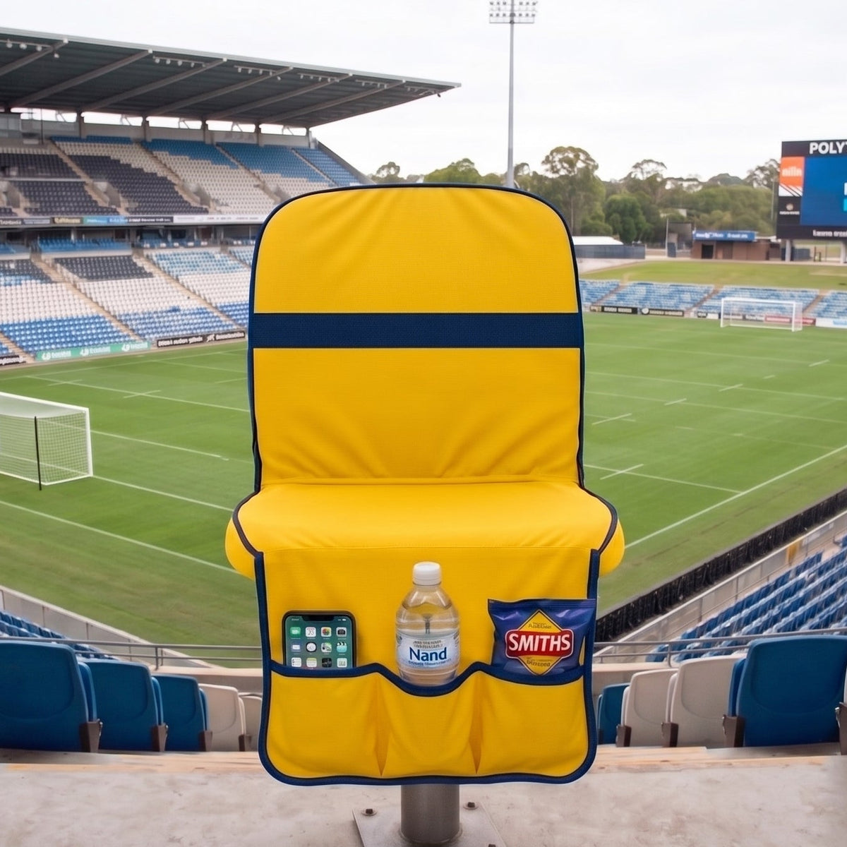 [Coming Soon] Yellow with Navy Stripe - SEATMATE stadium seat cover