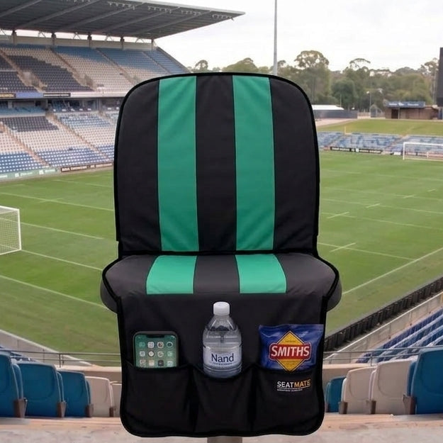 [Coming soon] Black with Green stripes - SEATMATE stadium seat cover