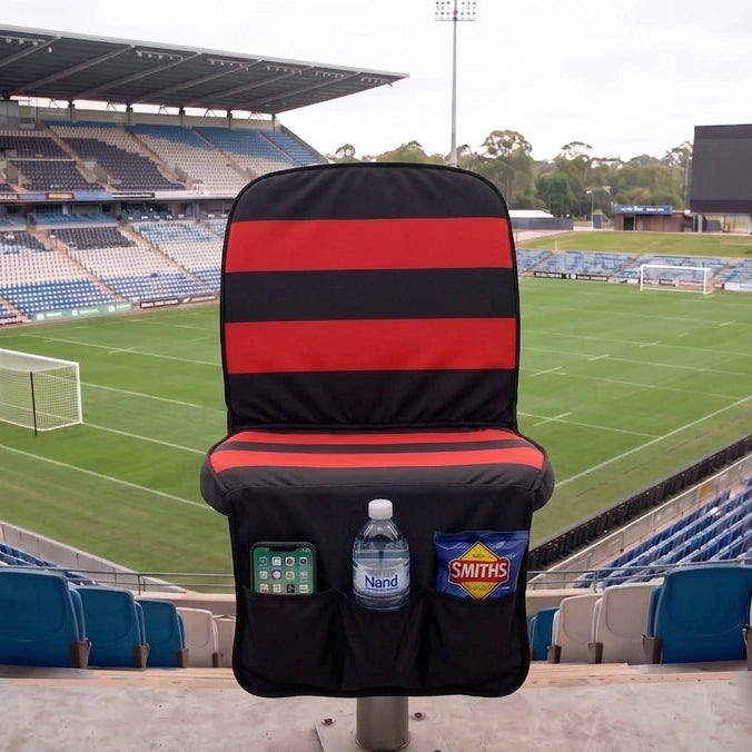 [Coming soon] Black with red stripes - SEATMATE stadium seat cover