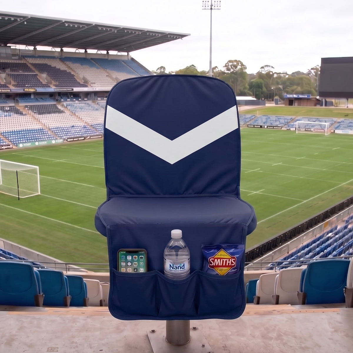 [Coming soon] Navy with white chevron - SEATMATE stadium seat cover
