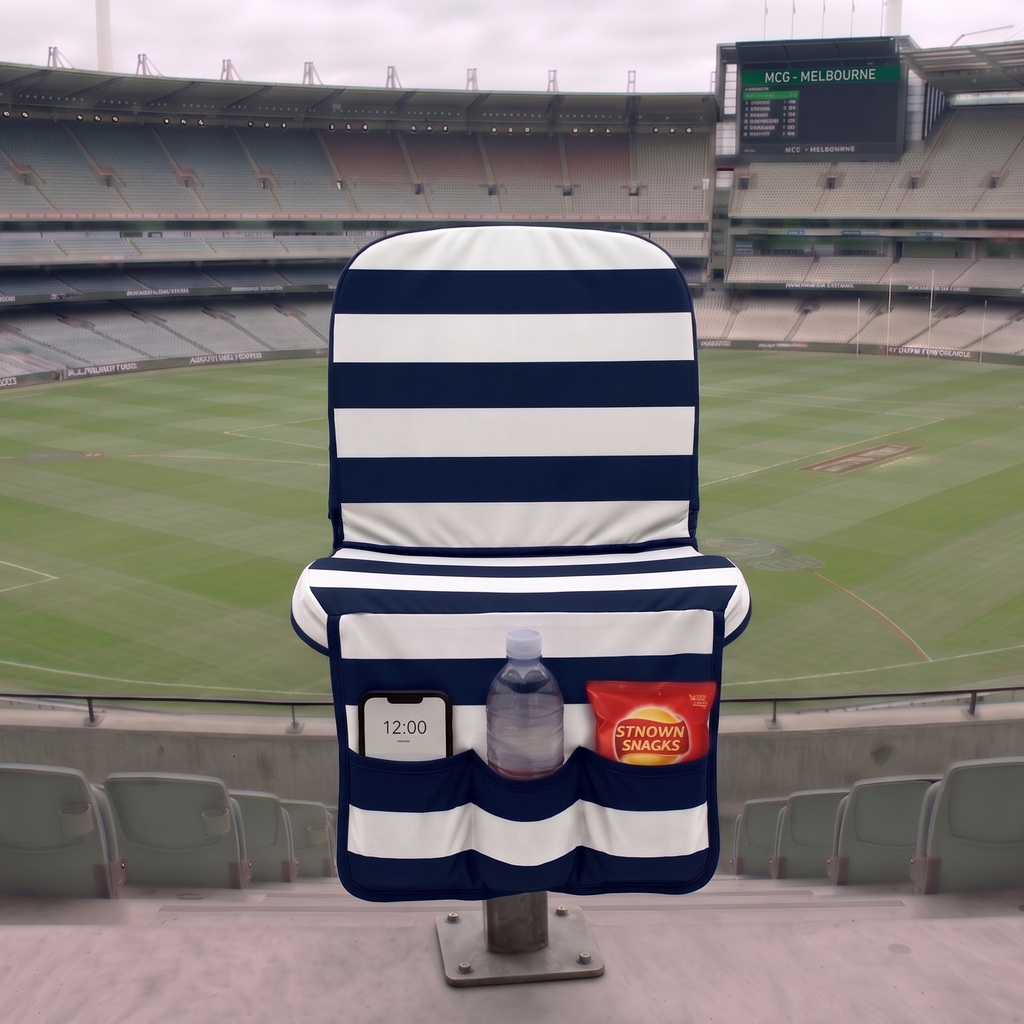 [Coming Soon] Navy & White Horizontal Stripe - SEATMATE Stadium Seat Cover