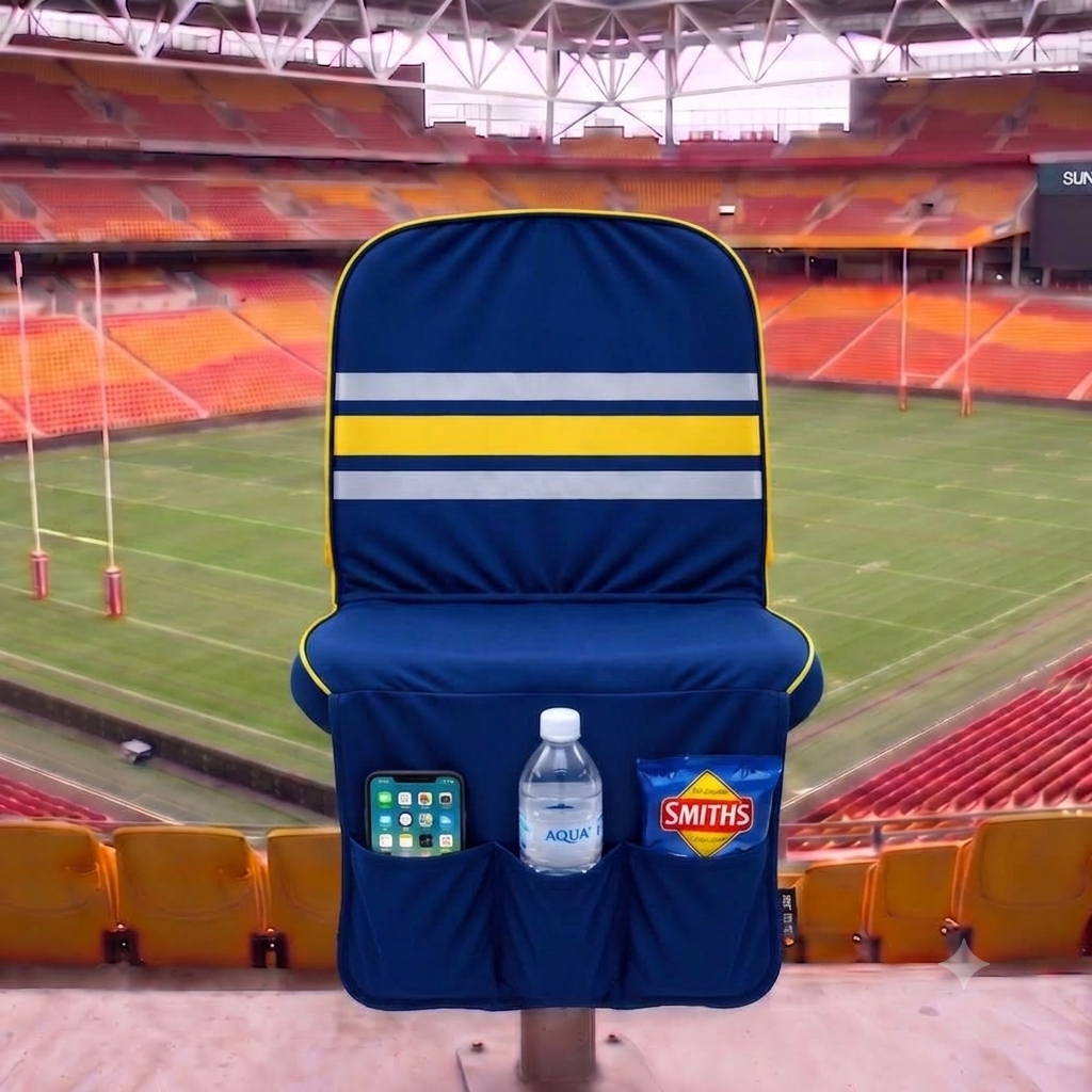 [Coming Soon] Navy & Silver Chevron - SEATMATE Stadium Seat Cover