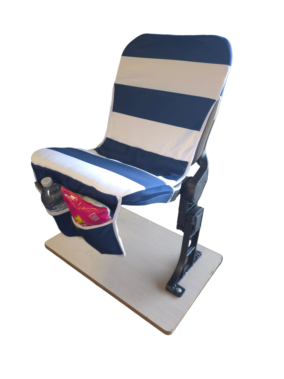 [Coming Soon] Navy & White Horizontal Stripe - SEATMATE Stadium Seat Cover